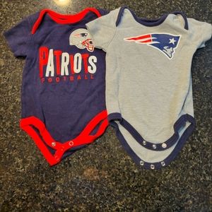 Set of 2 New England Patriots onesies